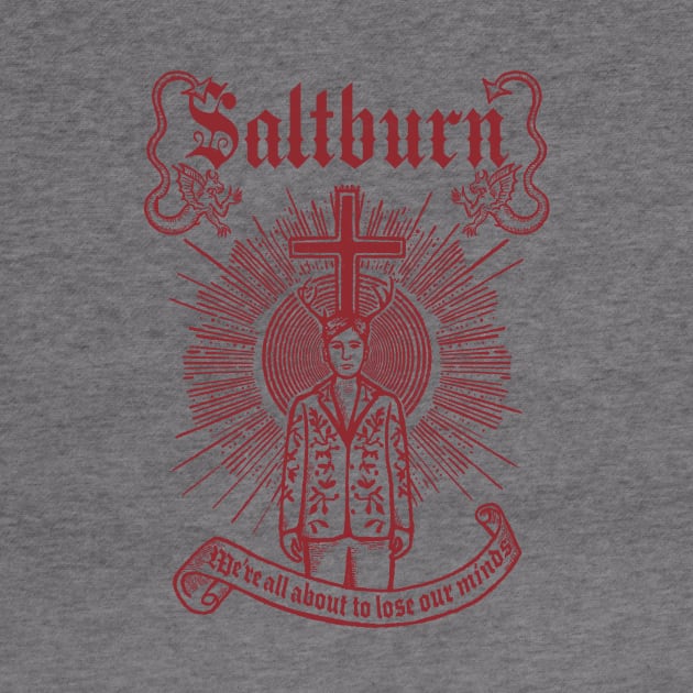 Saltburn vintage folk horror style design by This Is Fun, Isn’t It.